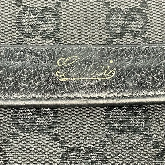 Gucci Monogram GG Canvas Leather Snap Compact Wallet Black - Picture 3 of 17